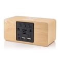 thumbnail image 5 of Wooden Alarm Clock with Qi Wireless Charging Pad Compatible with iPhone Samsung Wood LED Digital Clock Sound Control Function, Time Date, Temperature Display for Bedroom Office Home, 5 of 8