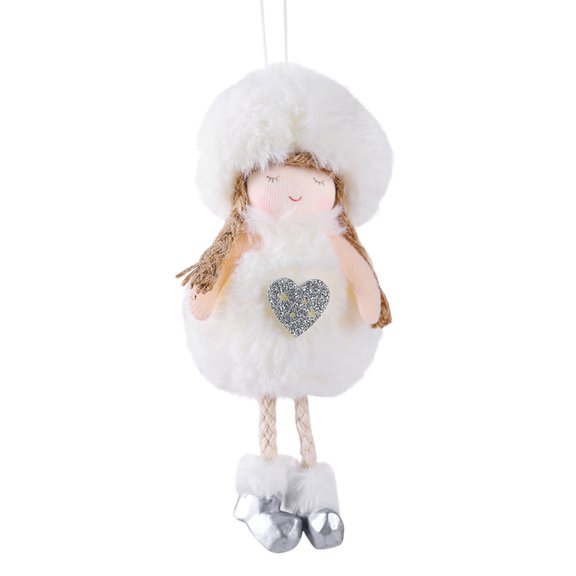 VerPetridure Christmas Decoration Christmas Bow Plush Ball Angel Pendant Christmas Tree Girl Angel Pendant
