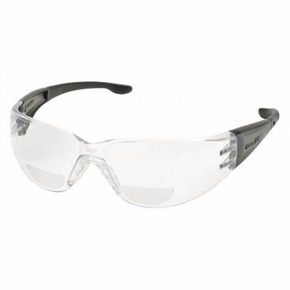 Elvex Clear Bifocal Reading Glasses, Scratch-Resistant, Wraparound