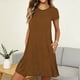 thumbnail image 2 of Vestido Largo de Manga Larga para las Mujeres Color Sólido Camisa de Noche de Ternera, Suelto Vestido de Sueño Casual para el Salón de Casa, 2 of 8
