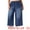 Black Blue, variant on Women's Plus Chambray Baggy Fit Jeans Denim Pants with Pockets 3X Black Blue
