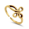 thumbnail image 2 of 9mm - Cross Toe Band Ring 925 Sterling Silver Thin Adjustable Stylish Rings for Women, 2 of 5