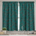 thumbnail image 2 of Ambesonne Teal Valance & Curtain, Red Berry Christmas Rustic, 55"x30", Teal Ruby Vermilion, 2 of 7