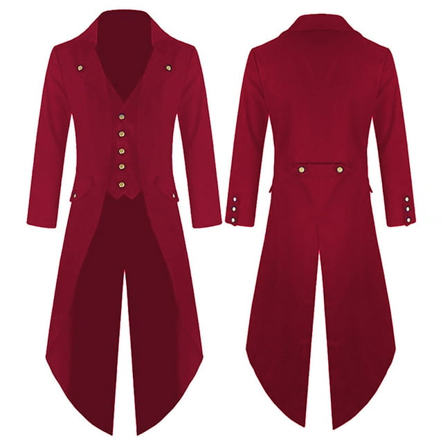 LSLJS Manteau de Mode pour Homme Coupe-Vent Style Gothique Veste Manteau Rétro d'Halloween pour Homme, Robe Gothique