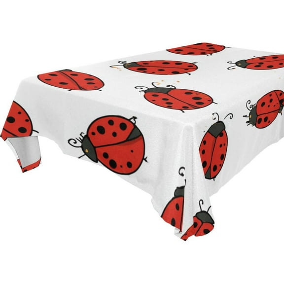 Square printed tablecloth: home tablecloths, washable and durable multiple sizes and colors available A must have for restaurant decor Cartoon Style Ladybugs