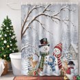 thumbnail image 3 of Small Stall Shower Curtain 36x72 Inch Narrow Half Size Christmas Snowman Bath Curtains Bathroom Decor, Xmas Deer Winter Pine Tree Branches Forest Waterproof Shower Curtain Set with Hooks 36 Inch, 3 of 8