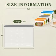 Reusable Gallon Freezer Bags - BPA Free, Leakproof & Dishwasher Safe Food Storage Bags for Meal Prep, Marinating Meats, Kitchen Organization - 6 Pack Stand Up Pouches, Gray