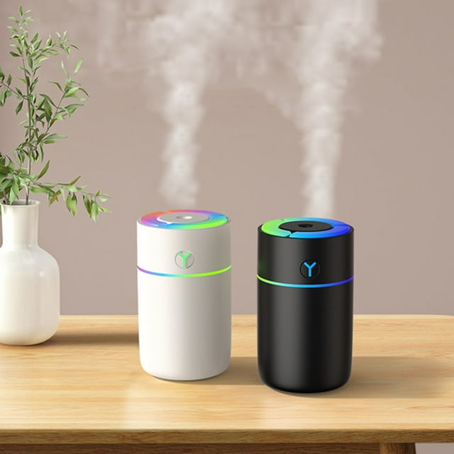 Fiudx Humidificador de Taza Colorido, Diseño Portátil con Alimentación Usb, Minilámpara de Caballo con Luz de Colores, Doble Propósito para Escritorio y Coche, Aplicación Multiescena, Tamaño Compacto
