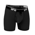 thumbnail image 3 of UFM Mens Bamboo/Spandex 6 inch Inseam Boxer Brief Featuring UFM's Exclusive Patented Adjustable Support Pouch, Regular Support, Black, 32-34 Waist, 3 of 6