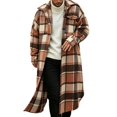 thumbnail image 3 of Rvwovn Men's Long Plaid Button Down Shacket Casual Flannel Shirt Jacket Fall Winter Outerwear, 3 of 5
