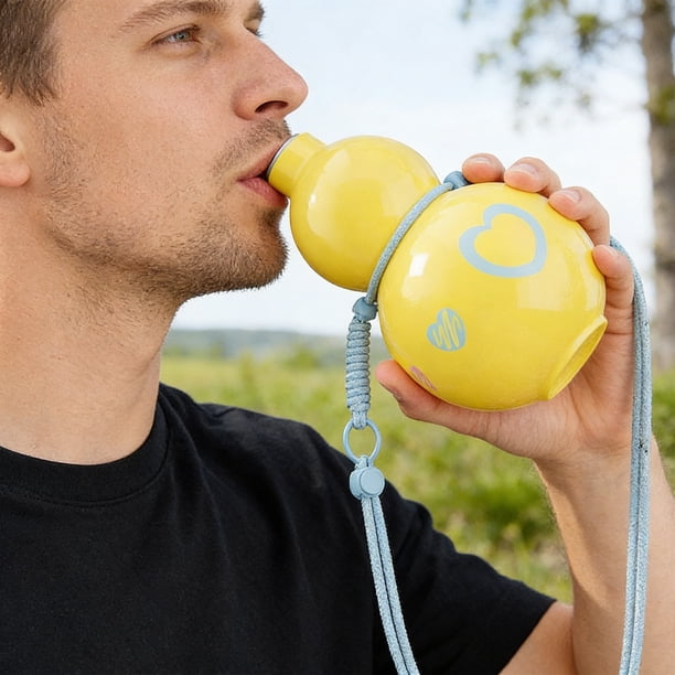 Botella de agua deportiva de gran capacidad de 880 ml | Botella reutilizable con forma de calabaza para hidratación | Vaso de agua portátil a prueba de fugas para senderismo, gimnasio y ciclismo.