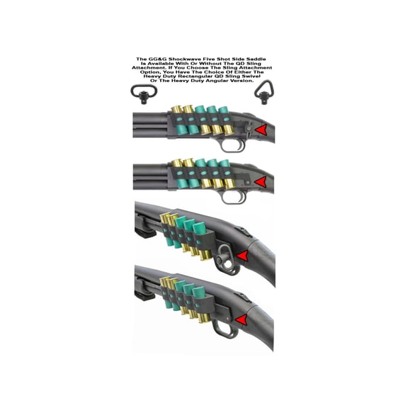 GG&G GGG-2002 Mossberg Shockwave 5 Shot Side Saddle Shell Holder w/ QD Swivel