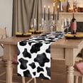 thumbnail image 3 of Cow Printed Cotton Linen Table Runner for Dining Kitchen, Farmhouse Black White Animals Textured Wedding Outdoor Party Tablerunners Decoration, Dresser Scarf Coffee Tablecloth Runners 13x72 Inches, 3 of 9