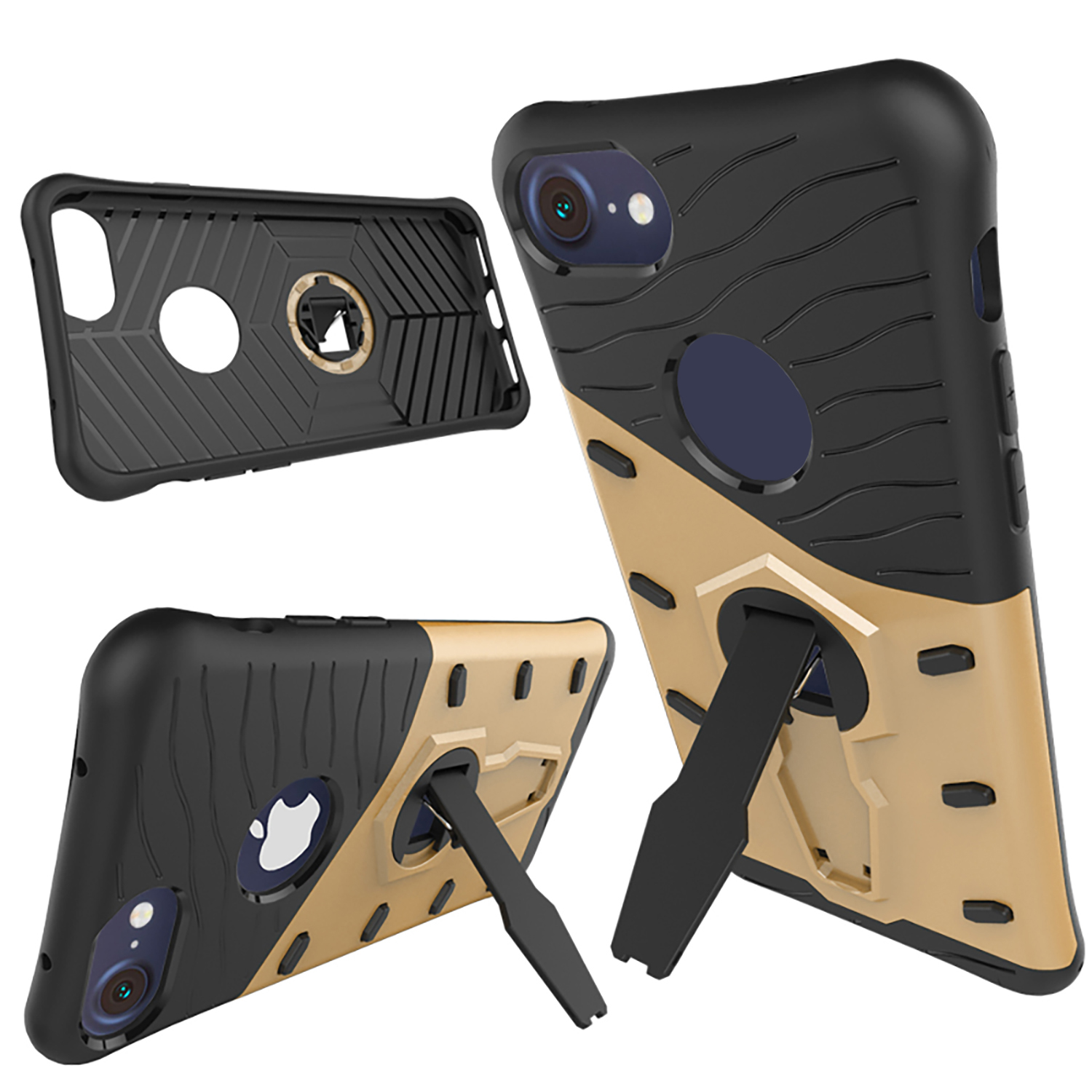 Hybrid Skin Protecion Case with Kickstand for Apple iPhone 7 Exact Fit