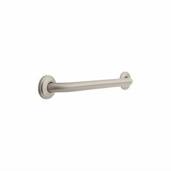 Delta 41218-SN Commercial Other: 1-1/4" x 18" ADA Grab Bar with Decorative Flange, Concealed Mounting - Satin Nickel