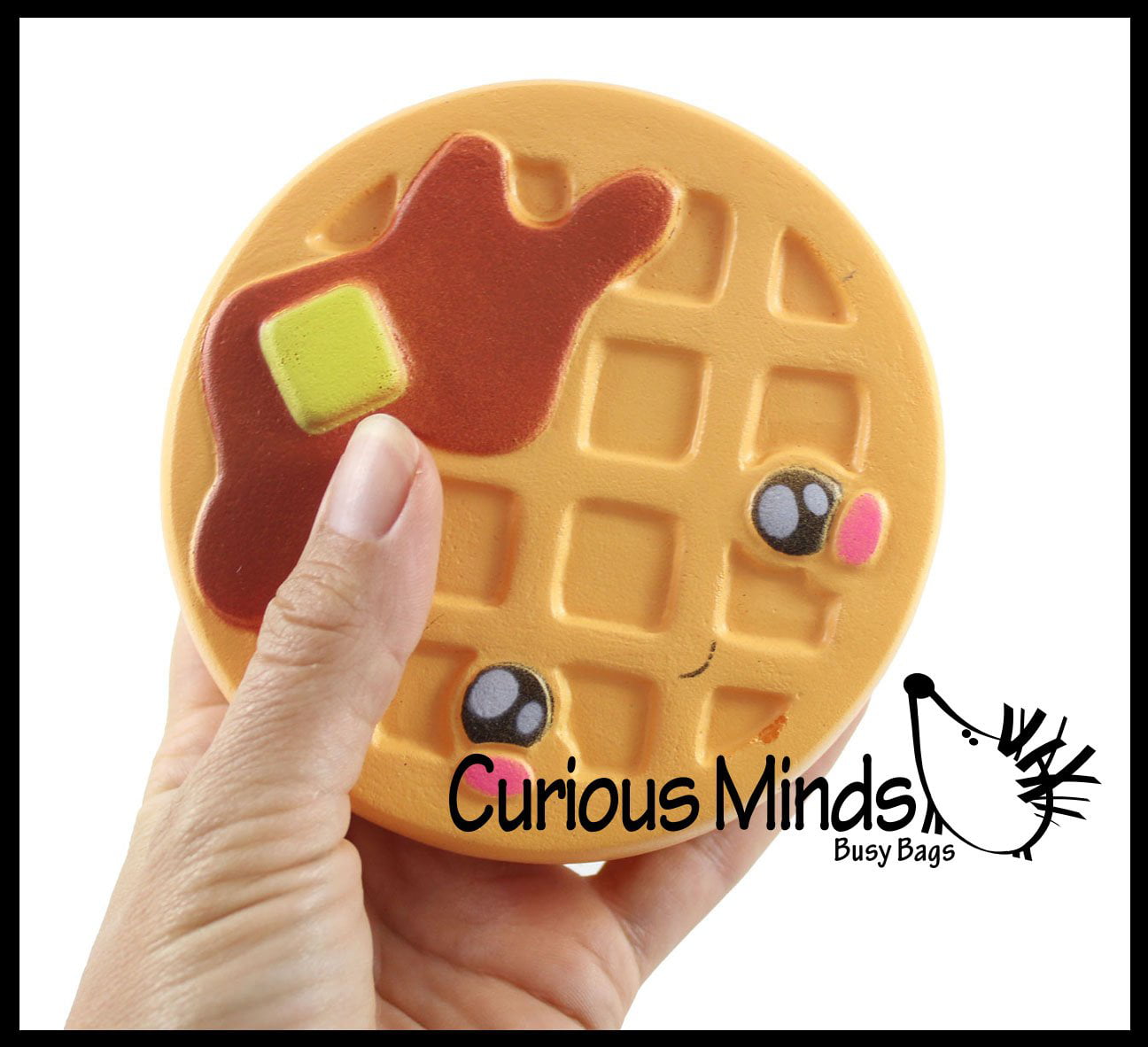 Waffle Squish-N-Squeez'em Slow Rising Stress Relief Toy Keychain 