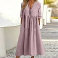 thumbnail image 3 of STETMN Women Oversized Maxi Dresses Casual Loose Pockets Long Dress Short Sleeve Split Maxi Dresses, 3 of 6