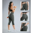 thumbnail image 3 of Capri Leggings With Side Pockets Size 8, 17" Inseam Grey Sage, 3 of 6