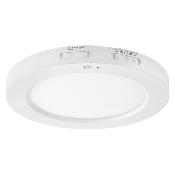 Maxxima 7 in. Round PIR Motion Sensor LED Ceiling Light Fixture, Flush Mount, 5 CCT 2700-5000K, 1200 Lumens