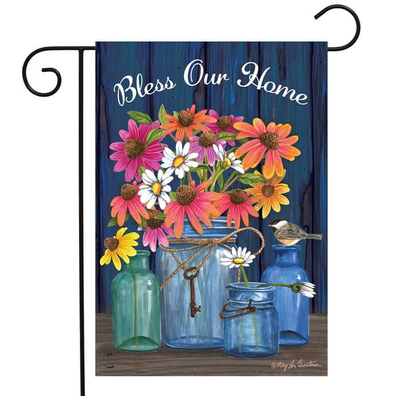 Briarwood Lane Bless Our Home Mason Jars Summer Garden Flag