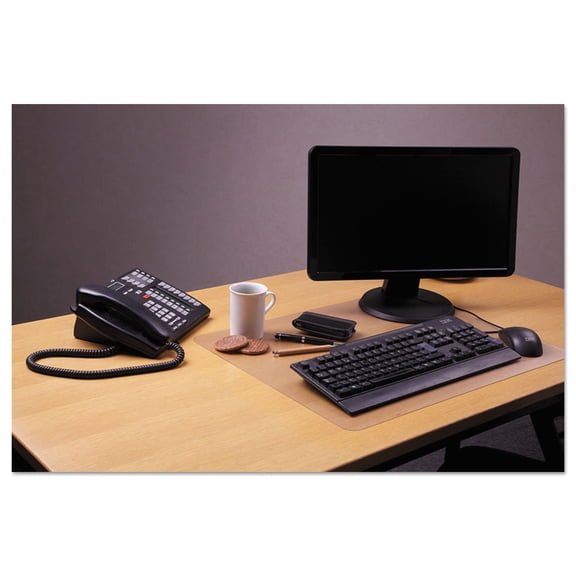 Desktex Anti-slip Polycarbonate Desk Pad Rectangle - 24" Width x 19" Depth - Polycarbonate - Polycarbonate - Crystal Clear