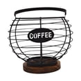 thumbnail image 3 of hengtong Coffee Capsule Container, Multipurpose Metal Wire Storage Basket with Handle for Black, 3 of 10