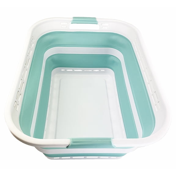 SAMMART 42L (11 gallons) Collapsible Plastic Laundry Hamper/Basket - Foldable Storage Container/Organizer - Portable Laundry Basket - Easy Storage Space Saving