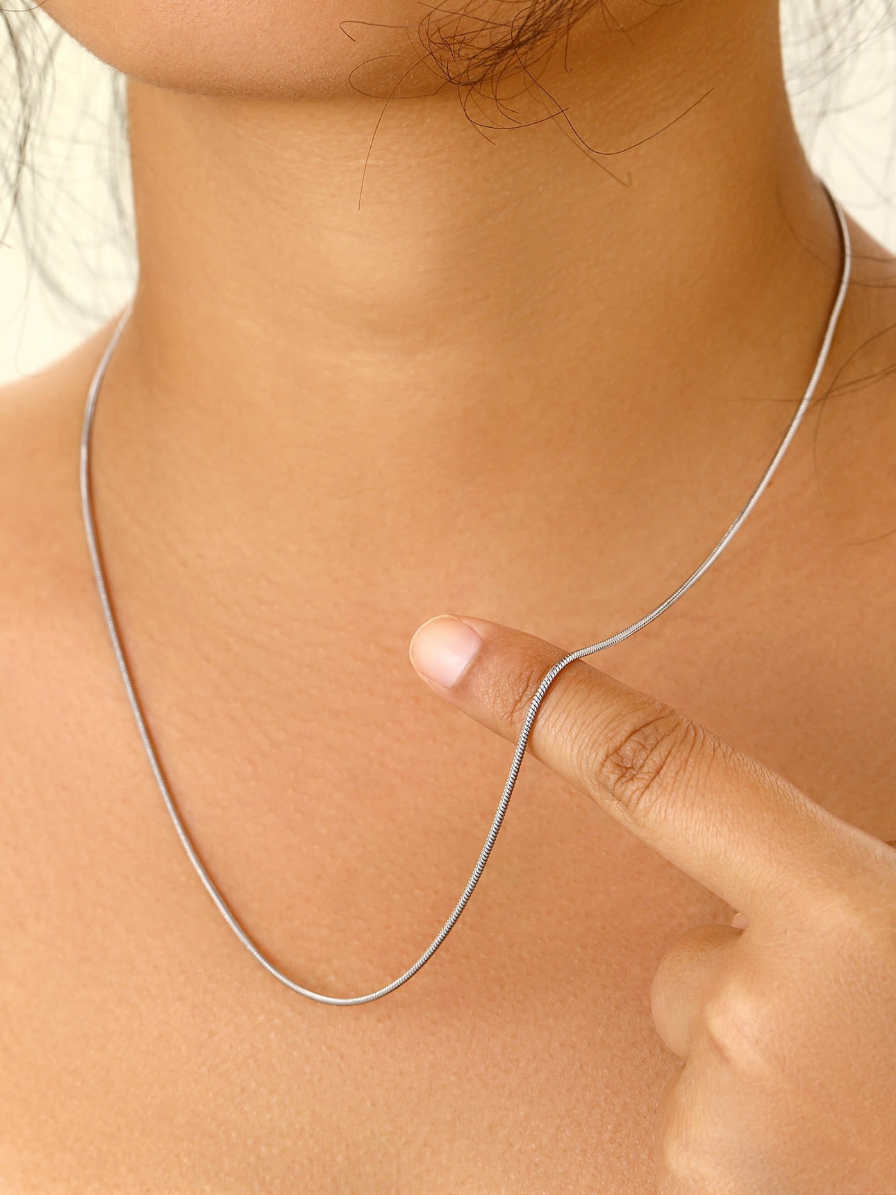 PROSTEEL Snake Chain Necklace for Women Italian Silver Chain Hypoallergenic Dainty Jewelry 1.2MM Thin for Pendants 24 Inch Birthday Valentines Day Gifts Adult Age