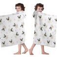 thumbnail image 4 of Pug and Footprints Hooded Bath Towel，60"x35" for Ages 3 To 12 Kids, Quick Dry Lightweight Soft Microfiber Hood Beach Towel Cover Up for Kids, 4 of 7