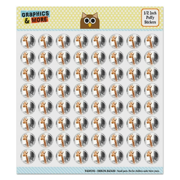 Giraffe in Taxi Puffy Bubble Dome Scrapbooking Crafting Sticker Set