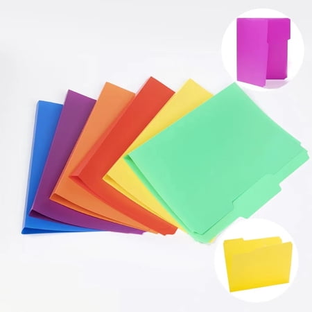 Plastic Color Folders Durable Folders Assorted Primary Colors 12-Pack File Folders Writable and Erasable File Storage