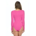 thumbnail image 4 of M&M Scrubs Bodysuits for Women Long Sleeve Crew Neck Slim Fit Casual Shapewear Body Suit (Neon Pink, 3X-Large), 4 of 5