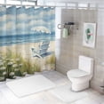 thumbnail image 7 of Creowell Impressionist Painting Beach Scene Pretty Shower Curtain Bathroom Decor 100% Polyester Washable Shower Curtain Chic Modern Style with Hooks 36x72, 7 of 7