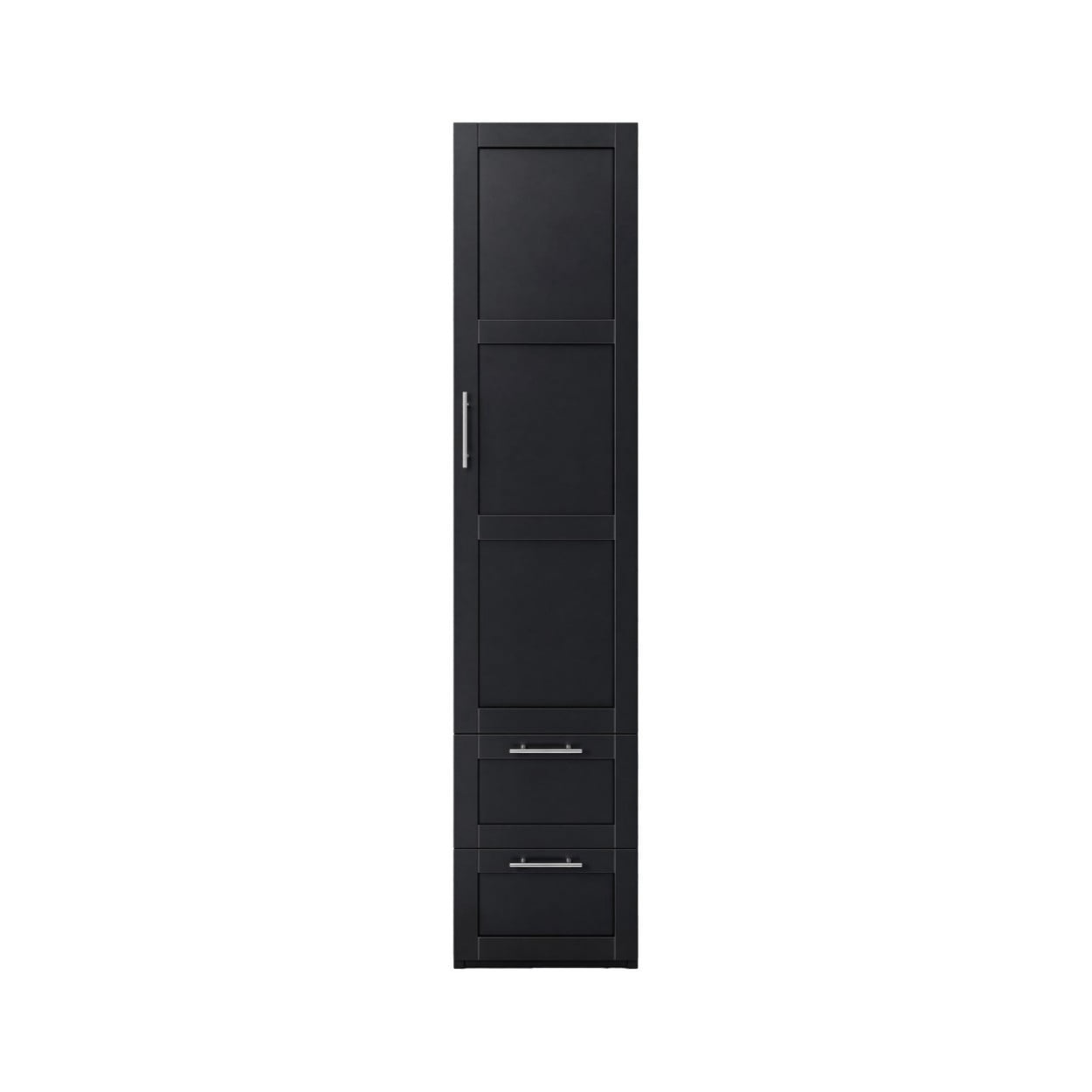 Kitchen Pantry Cabinet, Tall Freestanding Storage Cabinet with Door & 2 Drawers, Adjustable Shelves Organizer for Kitchen, Dining Room, Living Room, Black