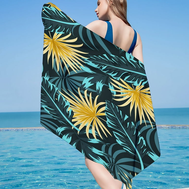 Large Beach Towel, 30 X 60 Inch Towel, Bath Towel, Tropical Floral