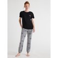 thumbnail image 4 of Joyspun Women’s Short Sleeve Tee and Joggers Pajama Set, 2-Piece, Sizes S to 3X, 4 of 6
