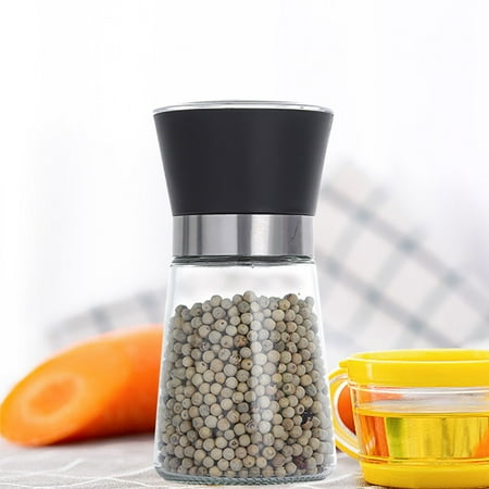 

304 Stainless Steel Pepper Grinder Pepper Powder Manual Grinding Bottle Kitchen Household Glass Seasoning
