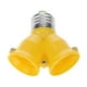 thumbnail image 2 of E27 a 2E27 portalámparas convertidor enchufe divisor adaptador bombilla Base (amarillo, 2 of 5