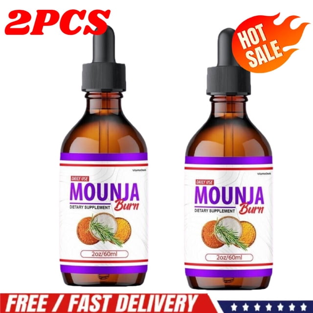 2X Mounja Burn Drops Mounja Burn Suplemento para bajar de peso MaxStrength 2 oz/60 ml Mejor