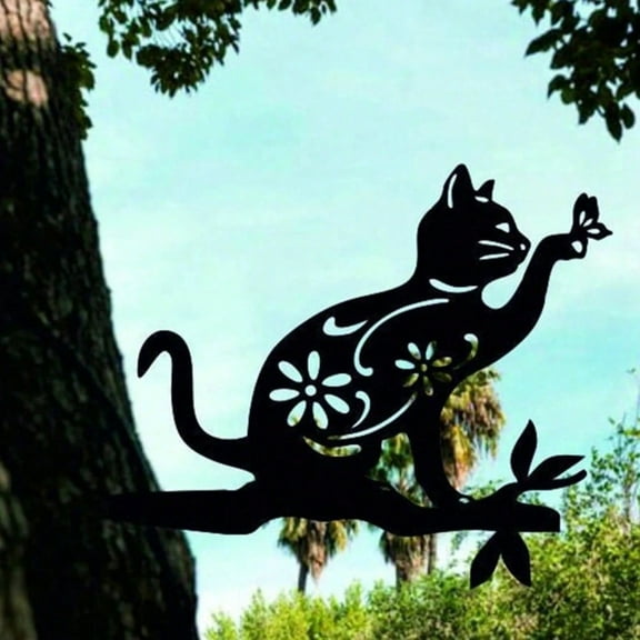 1 Piece Yard Dog/Cat Animal Metal Art - Outdoor & Garden Silhouettes - Rustic Decor - Yard Metal Ornaments Garden Signs