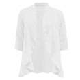 thumbnail image 6 of Conairie Summer Cardigan for Women 3/4 Sleeves Open Front Lightweight Casual Tops Soft Netted Knit Draped Ruffles Cover U.S White XL, 6 of 6
