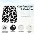 thumbnail image 5 of Fotbe Cow Print Black White Men’s Swim Trunks Quick Dry Swim Shorts Board Shorts with Mesh Lining-Small, 5 of 9