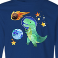 thumbnail image 4 of Inktastic Tyrannosaurus Rex Vs. Meteor Fun Space Dinosaur Long Sleeve Youth T-Shirt, 4 of 5