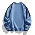 thumbnail image 4 of Chiccall Mens Cotton Fleece Sweatshirts Plus Size Crew Neck Raglan Long Sleeve Sweat Shirts Casual Comfy Athletic Colorblock Sweatshirts, 4 of 7