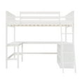 thumbnail image 3 of HLONK Full size Loft Bed with Shelves and Desk, Wooden Loft Bed with Desk - White, 3 of 5