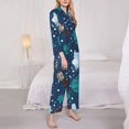 thumbnail image 4 of Bingfone Womens Pajama Sets Alpaca Astronaut In Space Print,Long Sleeve Loungewear Pajamas Set-Small, 4 of 9