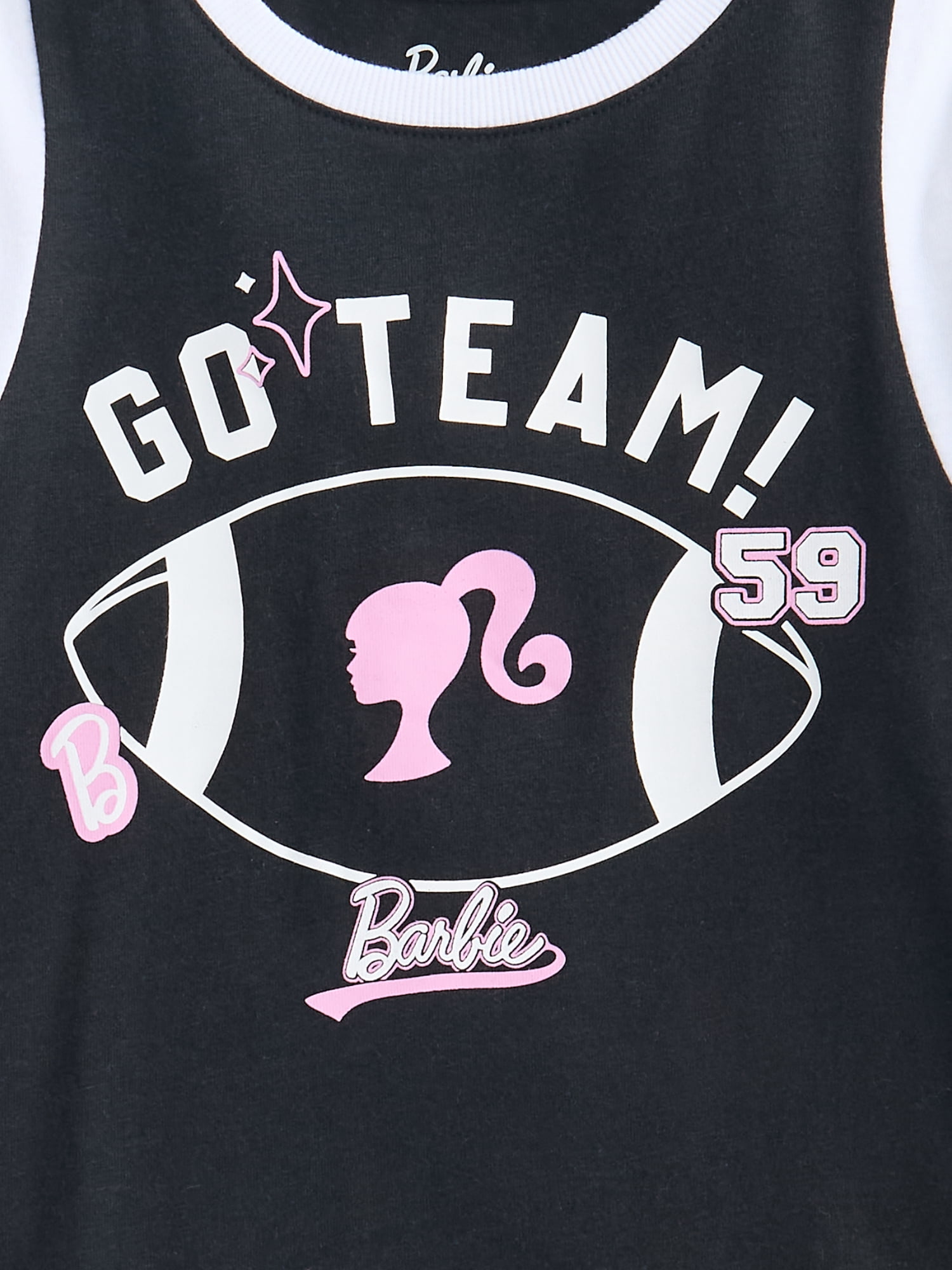 Barbie Girls Graphic Game Day Tee with. Short Sleeves, Sizes 4-16