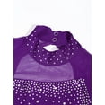thumbnail image 5 of DPOIS Girls Sparkly Sleeveless Gymnastic Leotard Dance Unitards Purple 14, 5 of 7