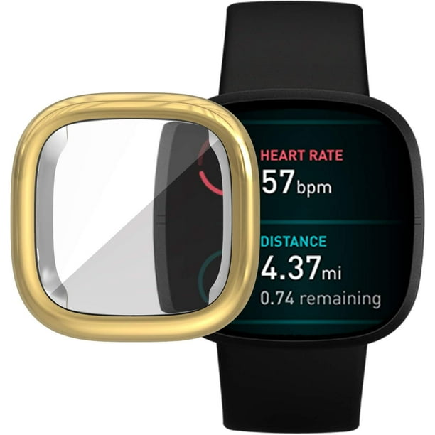 Richone Case Compatible with Fitbit Sense and Versa 3 Screen Protector All Around Protective Cover Soft TPU Bumper