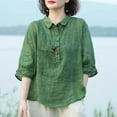 thumbnail image 2 of Bovxnpu 3/4 Sleeve T Shirts Collared 3/4 Sleeve Classic Blouse Soft Breathable Office Summer Tops (Women's or Women's Plus), 2 of 4